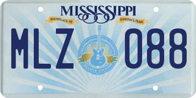 MS license plate MLZ088