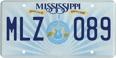 MS license plate MLZ089