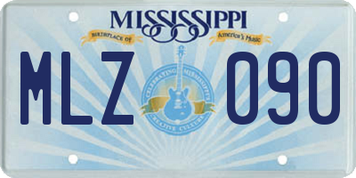 MS license plate MLZ090