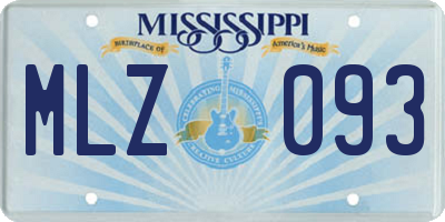 MS license plate MLZ093
