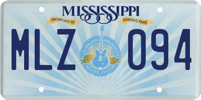 MS license plate MLZ094