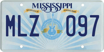 MS license plate MLZ097