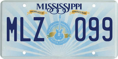 MS license plate MLZ099