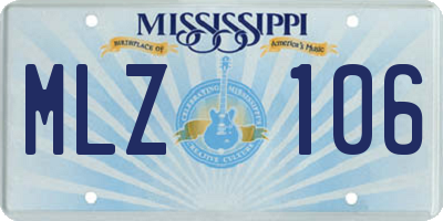 MS license plate MLZ106