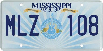 MS license plate MLZ108