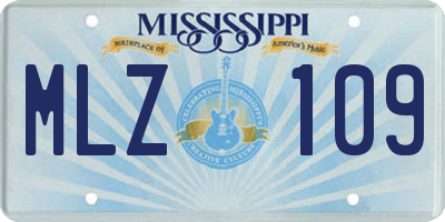 MS license plate MLZ109