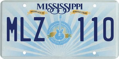 MS license plate MLZ110