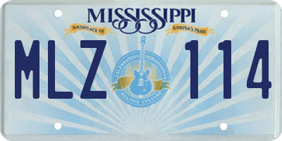 MS license plate MLZ114