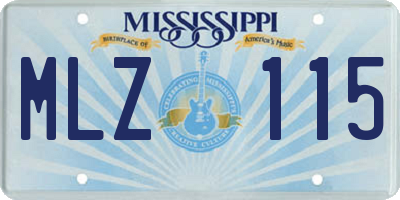 MS license plate MLZ115
