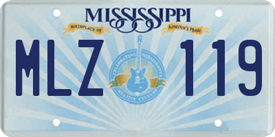 MS license plate MLZ119