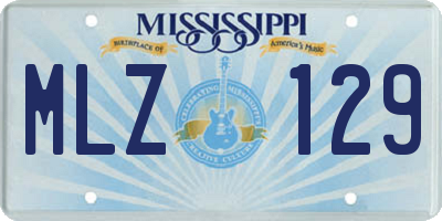 MS license plate MLZ129