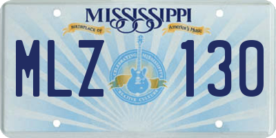 MS license plate MLZ130