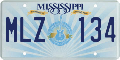 MS license plate MLZ134