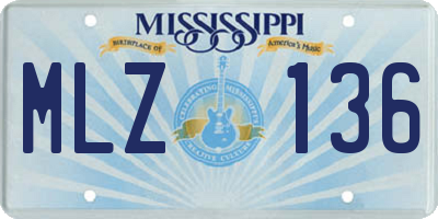 MS license plate MLZ136