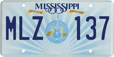 MS license plate MLZ137
