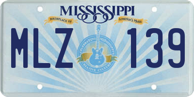 MS license plate MLZ139