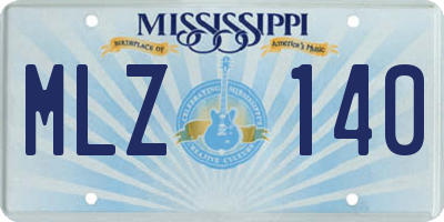 MS license plate MLZ140