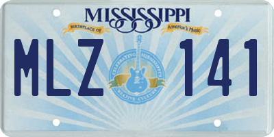 MS license plate MLZ141