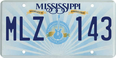 MS license plate MLZ143