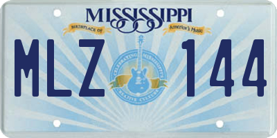 MS license plate MLZ144