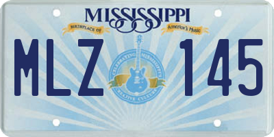 MS license plate MLZ145