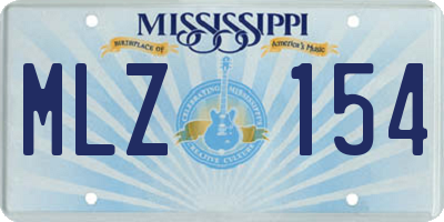 MS license plate MLZ154