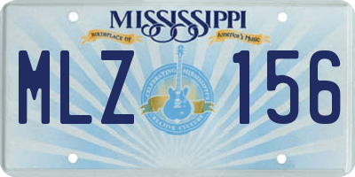 MS license plate MLZ156