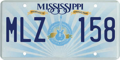 MS license plate MLZ158