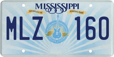MS license plate MLZ160