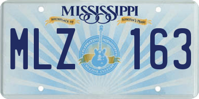MS license plate MLZ163