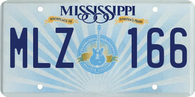 MS license plate MLZ166
