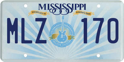MS license plate MLZ170