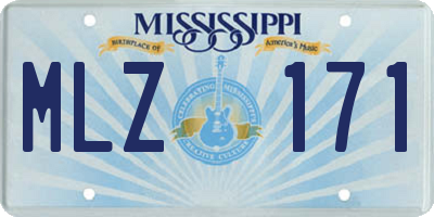 MS license plate MLZ171