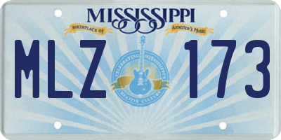 MS license plate MLZ173