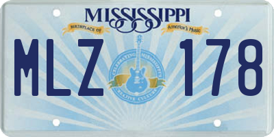 MS license plate MLZ178