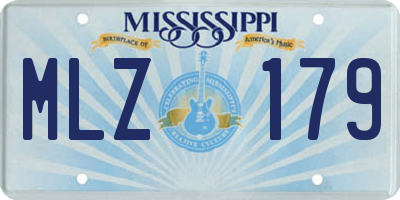 MS license plate MLZ179