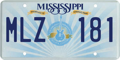 MS license plate MLZ181
