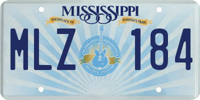 MS license plate MLZ184