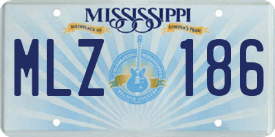 MS license plate MLZ186