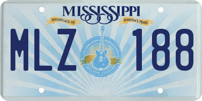 MS license plate MLZ188