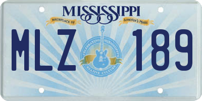 MS license plate MLZ189