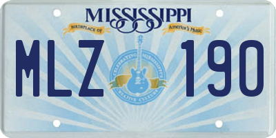 MS license plate MLZ190