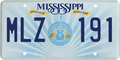 MS license plate MLZ191