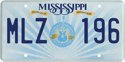 MS license plate MLZ196
