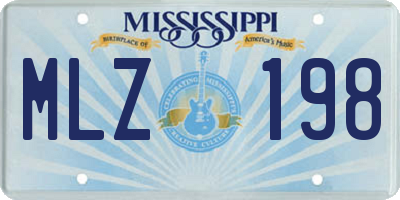 MS license plate MLZ198