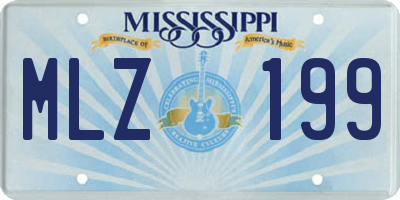 MS license plate MLZ199