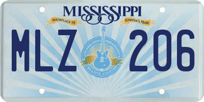 MS license plate MLZ206