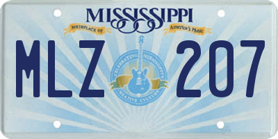 MS license plate MLZ207