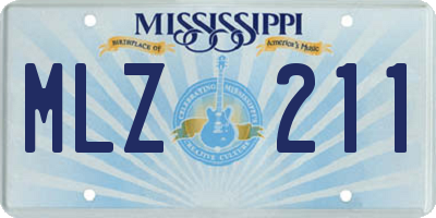 MS license plate MLZ211