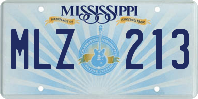MS license plate MLZ213